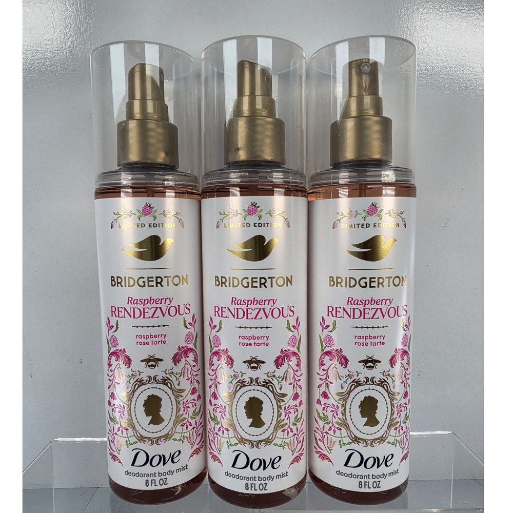 3pk Dove Bridgerton Limited Edition Raspberry Rendezvous Deodorant Body Mist 8oz